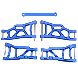 Aluminum Front & Rear Suspension A-Arms Set and Tie Bar for Traxxas 1/10 Slash 2WD Upgrades Parts,NOT fit Stampede 2WD/Rustler VXL (Blue)