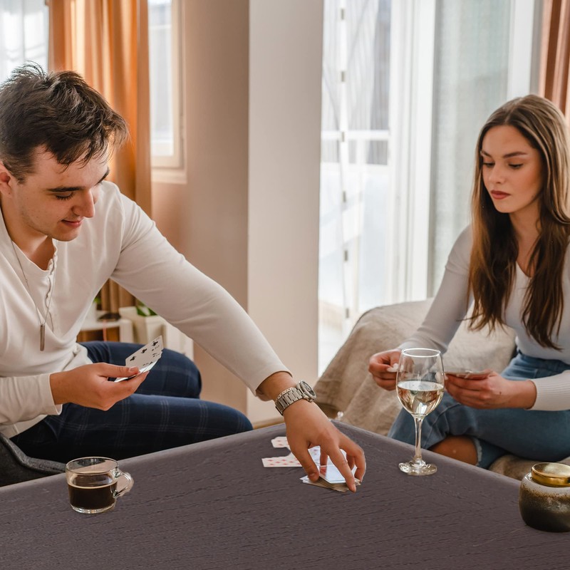 Kasunpul 34" Folding Table, Portable Square Folding Card Table with