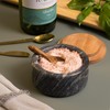 Cork & Mill Grey Marble Salt Cellar with Acacia Wood