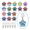 PandaHall Cat Dog Paw Print Alloy Enamel Pendant Jewelry Making,