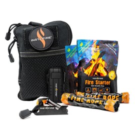 InstaFire Tactical Fire Starting Kit (Includes Rechargeable Lighter, Ferro Rod, Fire Starter Pouches, and Fire Ropes), Fire Starter Kit, Fire Starters for Campfires, Survival Tool, Easy Fire Starter