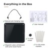 TOWON Glass Desktop Whiteboard with Wood Stand, Foldable, Black Square