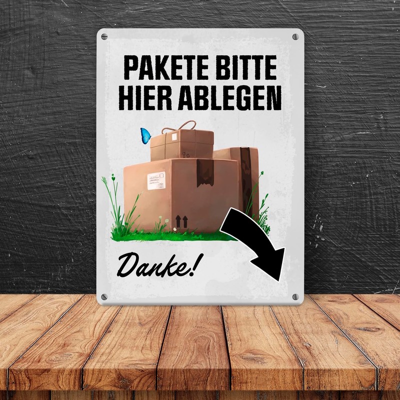 Metal Sign 15 x 20 cm - Arrow Right Tin