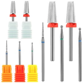 Juego de 5 brocas para uñas, 2 brocas de carburo de uñas, 5 en 1, brocas de 3/32 pulgadas, 3 brocas de carburo para uñas de pedicura, herramientas para quitar rápidamente acrílico o gel duro