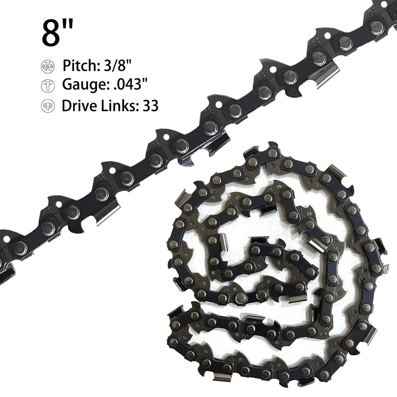 Opuladuo 2PC 8 Inch Replacement Chain for RYOBI P4360 RY43160