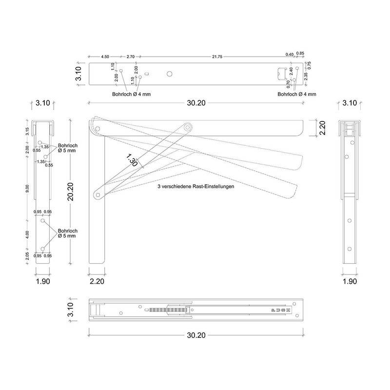 Professional Line Heavy Duty Folding Console Stainless Steel Table &