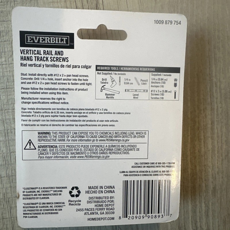 Everbilt BLACK VERTICAL RAIL AND HANG TRACK SCREWS-SHELVIN