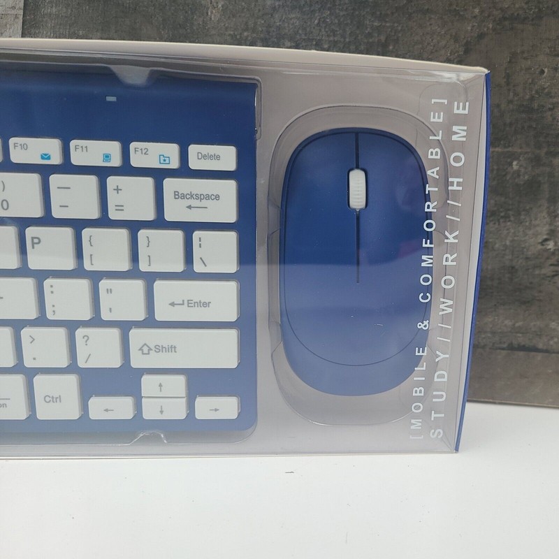 Cylo Metallic Blue Wireless Keyboard & Mouse Combo Ergonomic Scissor