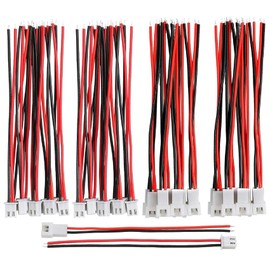 20PCS 10Pairs 1.25 mm JST 2 Pin Micro Electrical Male and Female Connector Plug with 100mm Wire Cables for LED Strip Light - 10cm