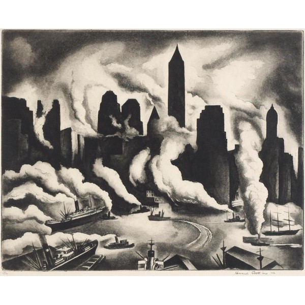 Harbor Skyline  : Howard Norton Cook : 1930 :  Archival Quality Art Print