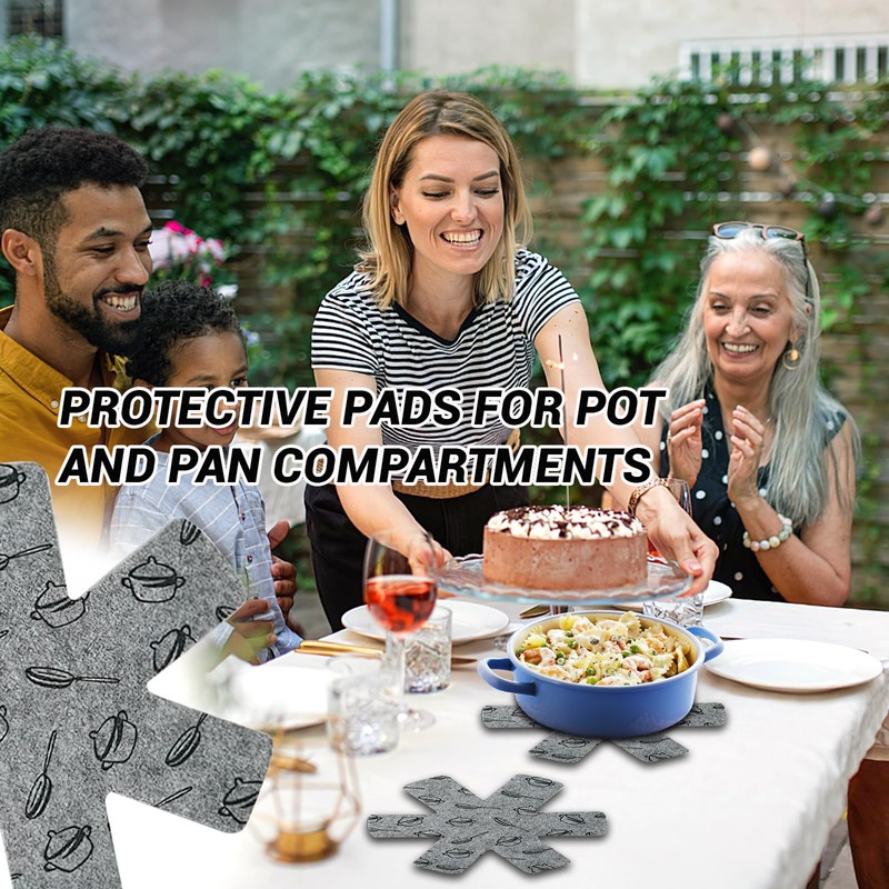 FePen Felt Pan Protectors, 6 Pan Protectors, Stacking Protection, 3