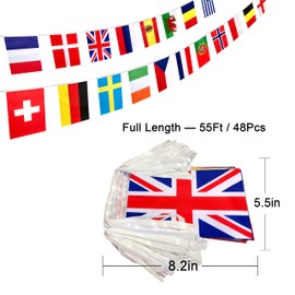 LoveVC Europe European 44 Countries String Flags Banner Set,54 Feet 44 Flags
