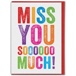 Brainbox Candy - Missing You Card - 'Miss You So Much' - Perfect For Best Friends Him Her Boyfriend Girlfriend Partner - Lockdown Isolation Quarantine
