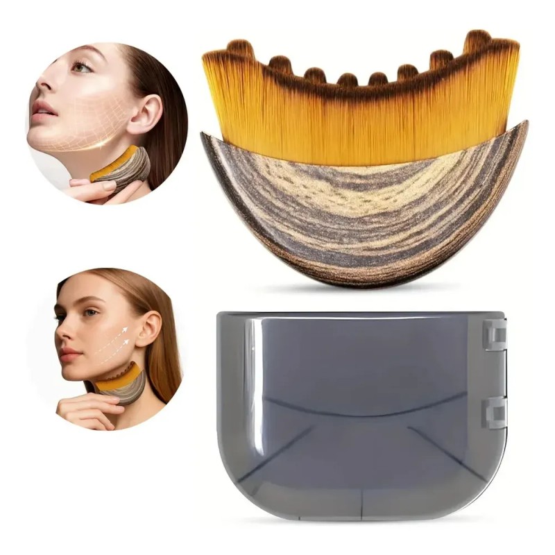 Cepillo facial hipoalergénico de drenaje linfático, con mango ergonómico