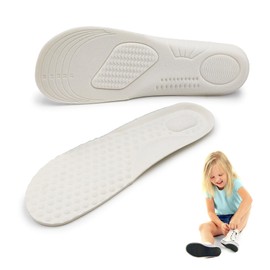 Orthopädische Einlegesohlen für Kinder, zuschneidbar (31-36) mit Fußgewölbeunterstützung und Fersenerhöhung – atmungsaktive Einlegesohle aus Latex-Schaum für flache Füße und Stoßdämpfung