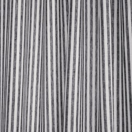 Solino Home 100% Pure Linen Curtain 96 Inches - Black and White Light Filtering Rod Pocket Curtain 52 x 96 Inch - Window Drapes Panel for Living Room, Bedroom - Amalfi Stripe
