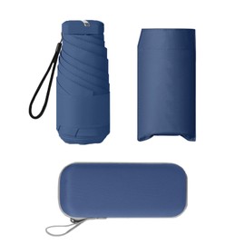 AUSDINAUTO Mini Umbrella - Wind Resistant and Waterproof - Ideal for Rain and Water, blue navy, Mini