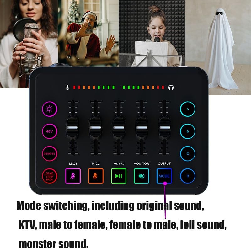 Gaming Audio Mixer, Podcast Equipment Bundle with XLR Microphone Interface,