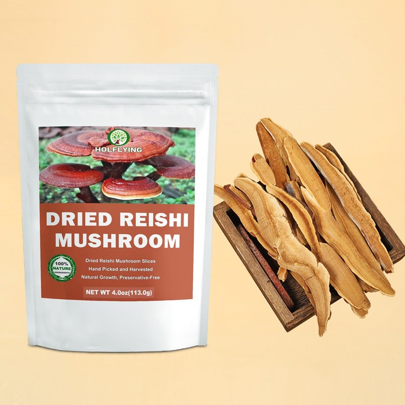 Dried Whole Reishi Mushroom - 2.8 oz, All-Natural Reishi Mushrooms