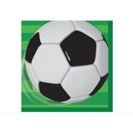 Unique Industries Soccer Beverage Napkins 16ct, Multicolor, 0.38 x 5 x 5in, Paper