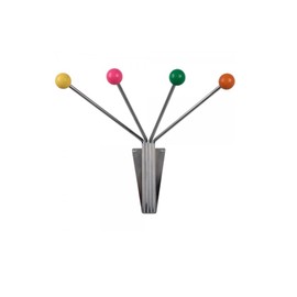 Present Time Hat Rack Neptune Chrome with Coloured Balls Small