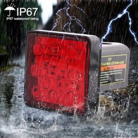 Maxxhaul 70429 Trailer Hitch Cover With 12 Leds Brake Light, Black, 2