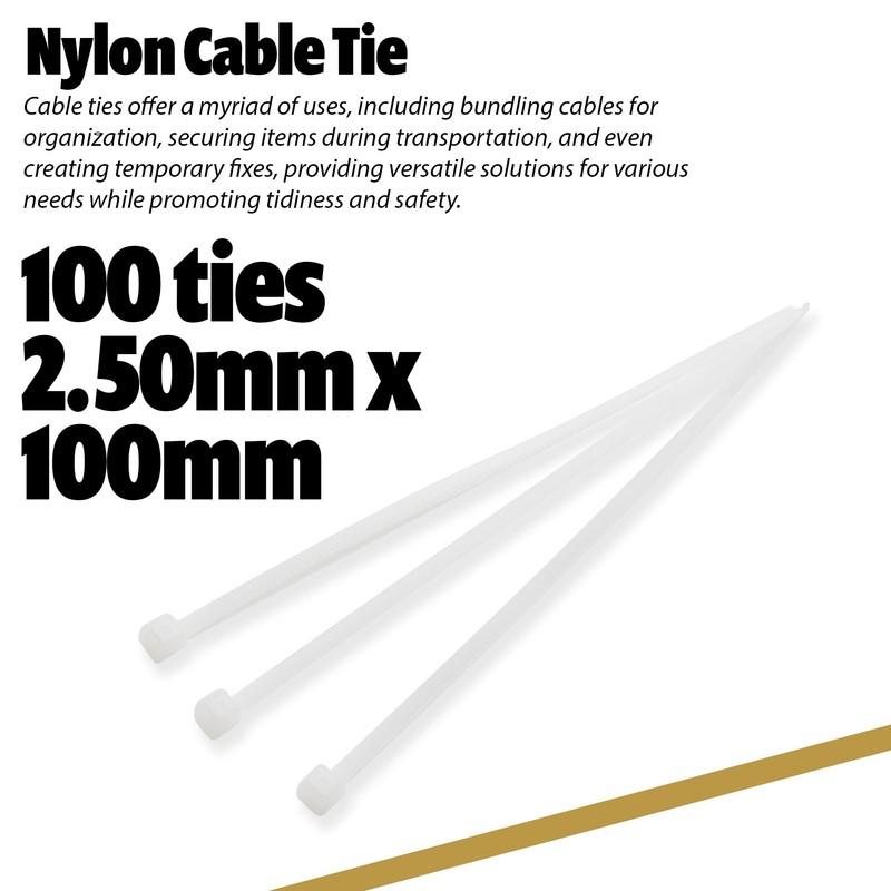 Wild Polar Premium Cable Ties - Clear/White & Black -