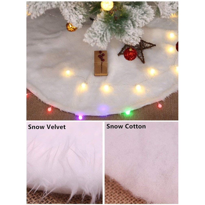 60/78/90/122cm Christmas Snow Plush Tree Skirt Xmas Base Floor Mat