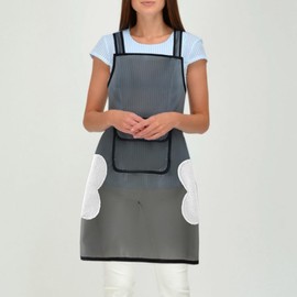 Clapoyis Waterproof Hand Wiping Apron, Translucent, TPU Commercial Apron, Stylish, white