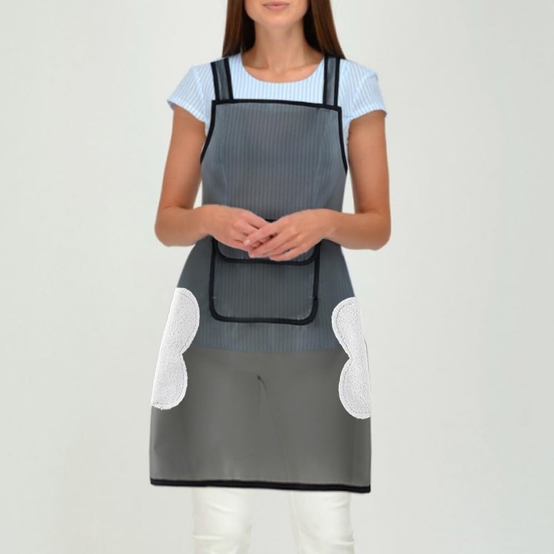 Clapoyis Waterproof Hand Wiping Apron, Translucent, TPU Commercial Apron, Stylish,
