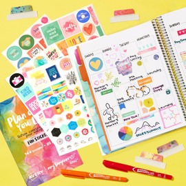 Avery + Amy Tangerine Designer Collection Planner Stickers, 20 Sheets of Weekly Planner Stickers, Set of 744 Planner Stickers, Monthly and Daily Accessories for Journals and Calendars (6782)