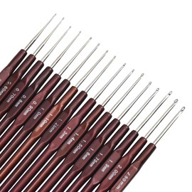 Aluminium Crochet Hook Set 16 Pieces Crochet Hooks Metal Crochet Lightweight Knitting Aluminium Hook Set Knit Craft Tool for Baby Clothing Lace Doilies Flower Projects & Wool Types Doilies