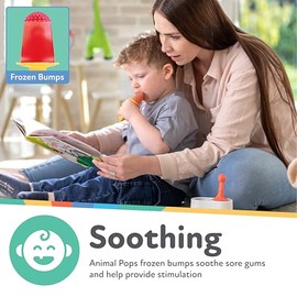 Nuby Animal Pops - Molde para hacer hielo - Golosinas caseras para niños - Alivio de la dentición - Más de 4 meses