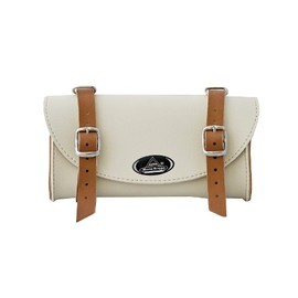 Montegrappa Saddle Bag Leather Bicycle Bag Tool Bag Bi-Colour Crema (Light Brown) Made in Italy
