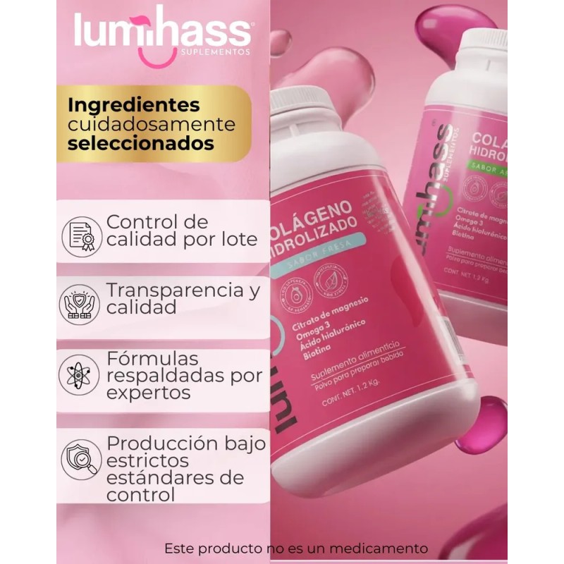 Colágeno Lumihass 3 Pzas Arándano Y Fresa | Omega 3