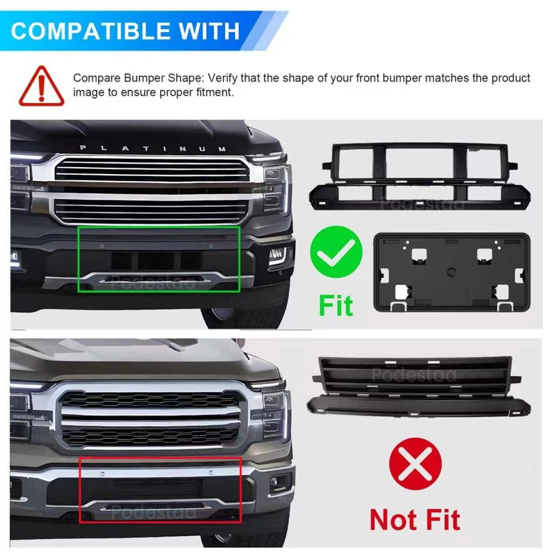 Podestaa Front License Plate Bracket for Ford F150 2024-2026 RL3Z-BA