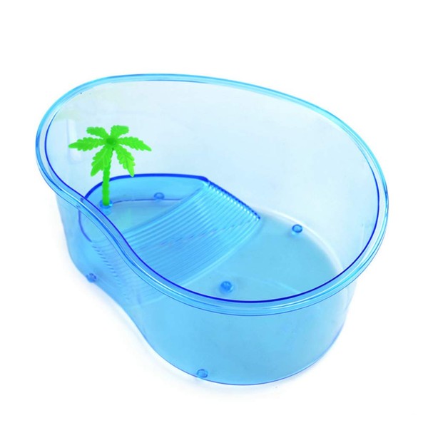 POPETPOP Turtle Lagoon-Small Turtle Habitat with Plastic Wwamp Trees-Turtle Live