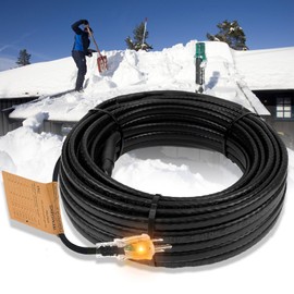 MAXKOSKO Gutter Heater for Roof Snow Melting, Self Regulating Heating Cable with 6 ft Lighted Plug, 120 V 8 w/ft, 30 ft Heating Cable