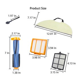 Ymimi Replacement Parts for Shark RV2402WD RV2400WS RV2400WD RV2400WBUS UR2450WD RV2400 Matrix 2-in-1 Robot Vacuum (17 Pack)