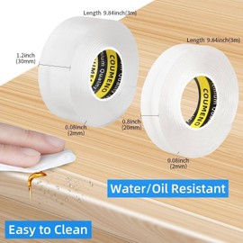 COUMENO Transparent Corner Protection, Furniture Corner Protection Tape, Home Nursery School, Kindergarten Classroom Safety Measures, Length 1.9 ft (3 m), Width 0.8 inches (20 mm), Thickness 0.08 inch (2 mm)