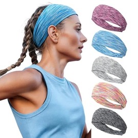 HASTHIP® Bandas Deportivas Antideslizantes para Hombre y Mujer - Diademas Elásticas Anchas Transpirables, Absorbentes de Sudor, Ideales para Correr, Y