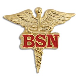 PinMart's Caduceus Nursing Enamel Lapel Pin - Ideal BSN or Medical Assistant Badge - Patient Care Technician Accessories for Lanyards and Nursing Scrubs or CNA Graduation Gifts and Pinning Ceremonies