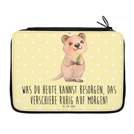 Mr. & Mrs. Panda Quokka Happy Pencil Case - Gift, Move, Animal Motifs, Pen Roll, Animals, Slip-on Background, School, Student, Good, yellow, Hand Drawn
