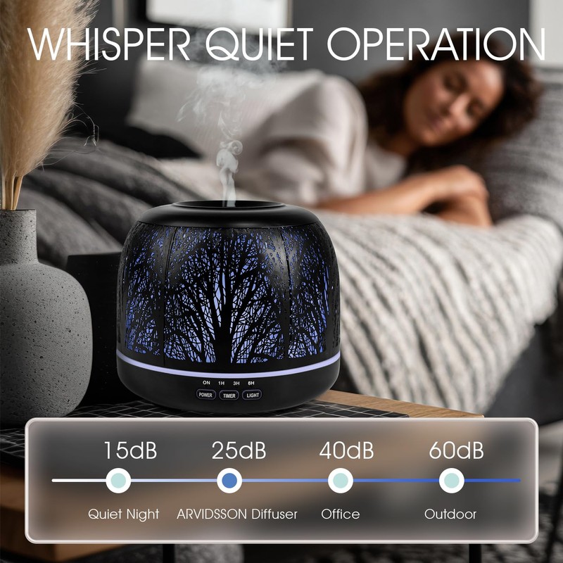500ml Essential Oil Diffuser, ARVIDSSON Metal Diffusers for Essential Oils,
