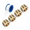 uxcell 4Pcs 1/4 PT Brass Pipe Plug Fitting, Male Thread