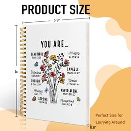 Mhfpl You are Beautiful Spiral Notebook, Flower Butterfly Notebook, Religious Faith Notebook Gifts for Women Friend, Self Love Gifts, Inspirational Christian Gifts for Daughter Sister Coworker