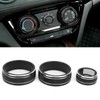 3pcs Car Air Conditioning Interior Climate Controller Knob Cover Black