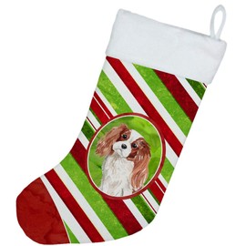Caroline's Treasures CK4037CS Christmas Snowflakes Blenheim Cavalier Spaniel Christmas Stocking, Large, Multicolor