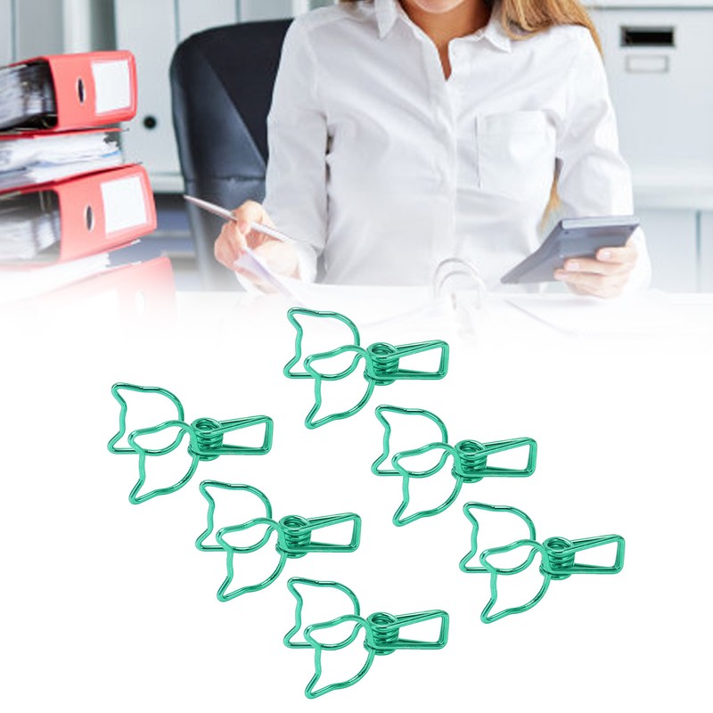 100Pcs Kitten Binder Clips Cute Animal Style Strong Clamping Hollow