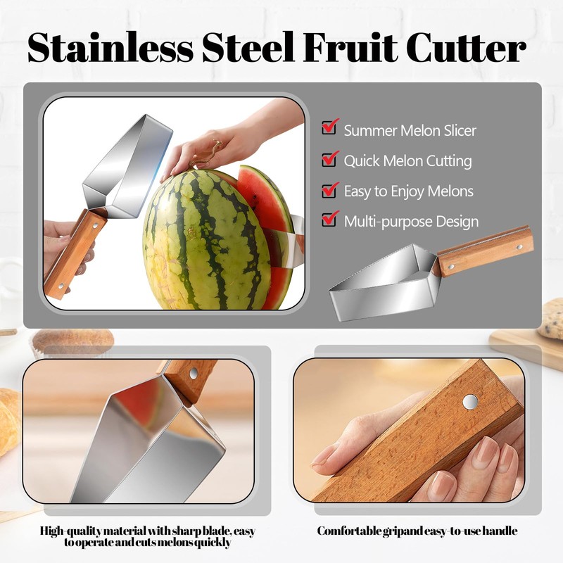 Zueyen Set di 2 Taglia Anguria Manuale con Manico Ergonomico,